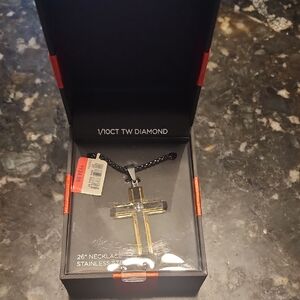 Gold and Silver Cross Necklace